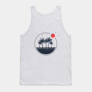 Beach. Palms. Geometric Style Tank Top